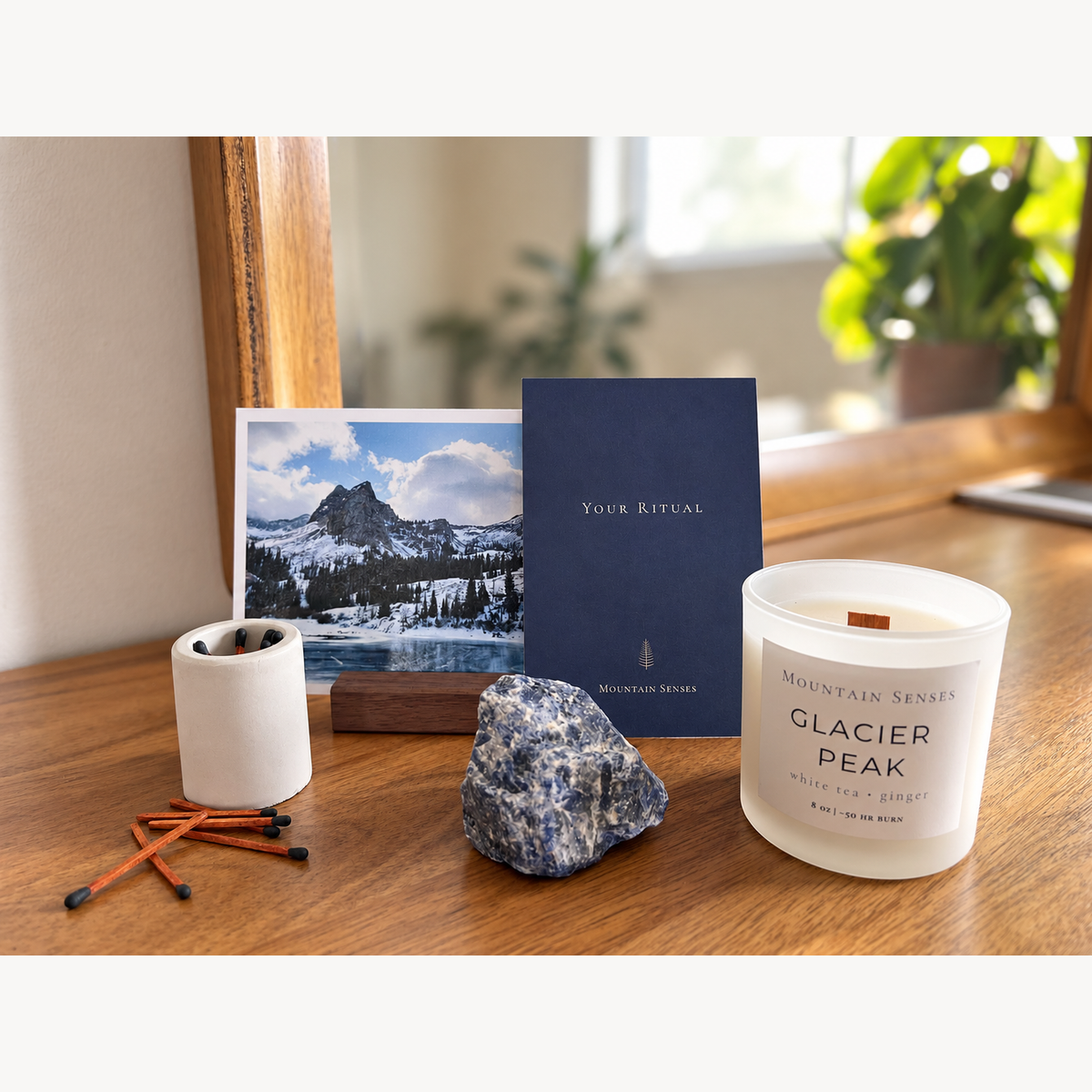 Glacier Peak Ritual Box full contents photograph, uncropped in square gallery frame