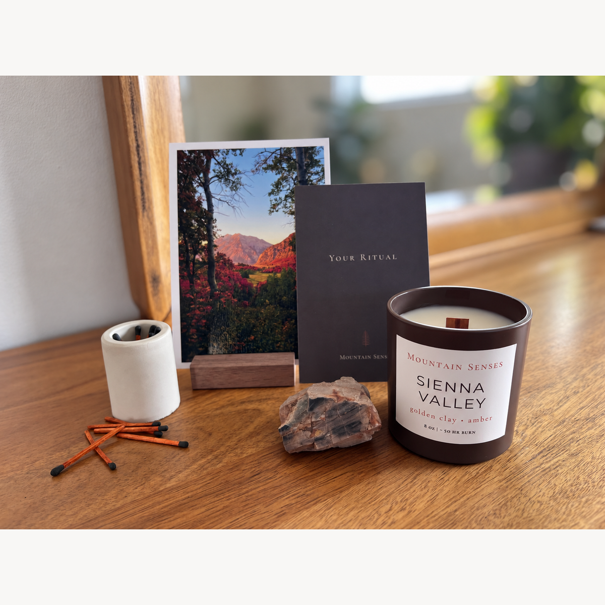 Sienna Valley Ritual Box full contents photograph, uncropped in square gallery frame
