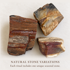 Sienna Valley natural stone variations — one unique seasonal stone is included with each ritual gift set