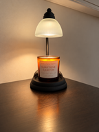 Sunstone Canyon candle beneath a glowing candle warmer lamp; warmer not included