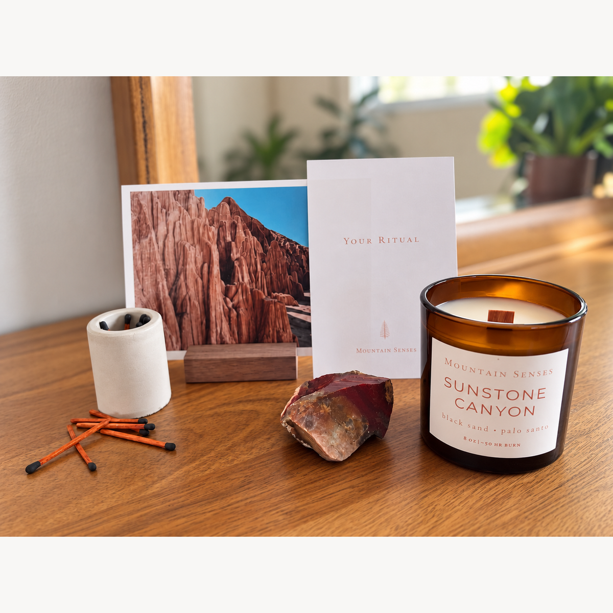 Sunstone Canyon Ritual Box full contents photograph, uncropped in square gallery frame